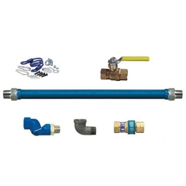 Dormont 1675KITS48 Deluxe SnapFast 48" Gas Connector Kit with Swivel MAX, Elbow, and Restraining Cable - 3/4" Diameter