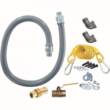 Dormont RG10048 ReliaGuard 1" ID 48" Long Commercial Moveable-Grade Foodservice Gas Connector Kit With Standard Snap Quick-Disconnect