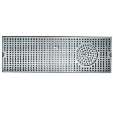 Micro Matic DP-120D-20GR 20" Louvered Stainless Steel Surface Mount Drip Tray Trough With NSF Integral Glass Rinser And Drain