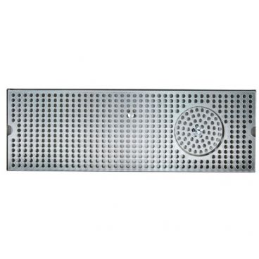 Micro Matic DP-120D-24GR 24" Louvered Stainless Steel Surface Mount Drip Tray Trough With NSF Integral Glass Rinser And Drain