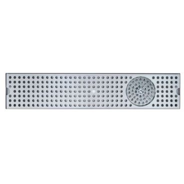 Micro Matic DP-120D-30GR 30" Louvered Stainless Steel Surface Mount Drip Tray Trough With NSF Integral Glass Rinser And Drain