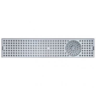 Micro Matic DP-120D-36GR 36" Louvered Stainless Steel Surface Mount Drip Tray Trough With NSF Integral Glass Rinser And Drain