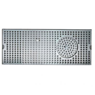 Micro Matic DP-120DGR 12" Louvered Stainless Steel Surface Mount Drip Tray Trough With NSF Integral Glass Rinser And Drain