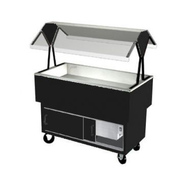 Duke DPAH-2-CP-217101 Semi Gloss Black 30-3/8" EconoMate Insulated Ice Cooled Closed Base Portable Cold Food Buffet Unit With Stainless Steel Top And Clear Acrylic Canopy