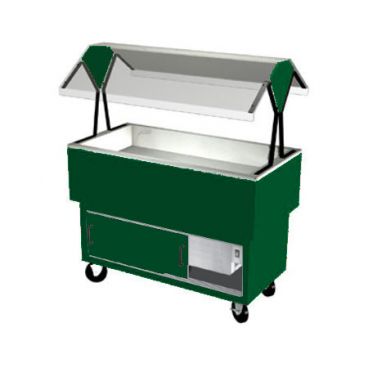 Duke DPAH-2-CP-217127 Fence Green 30-3/8" EconoMate Insulated Ice Cooled Closed Base Portable Cold Food Buffet Unit With Stainless Steel Top And Clear Acrylic Canopy