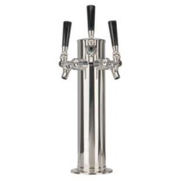 Micro Matic DS-133-PSS 3" Column 3 Tap SpinStop Air-Cooled Polished Stainless Steel Column Draft Beer Tower