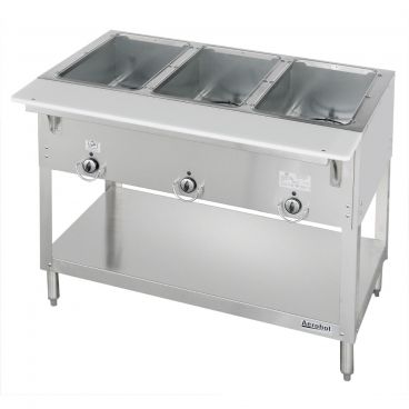 Duke E303 _208/60/1 Aerohot Electric Stationary Insulated Hot Food Steamtable Station w/ Three Exposed Food Wells And Carving Board, 2,250 Watts