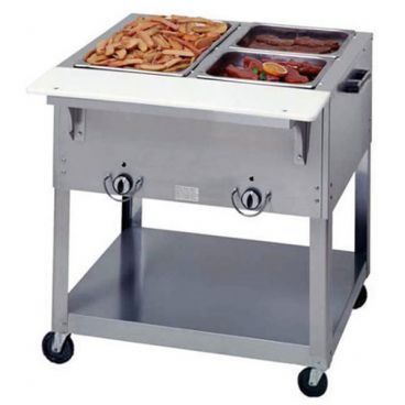 Duke EP302_208/60/1 Aerohot Electric Portable Insulated Hot Food Steamtable Station w/ Two Exposed Food Wells And Carving Board, 1,500 Watts