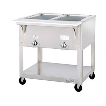Duke EP302SW_240/60/1 Aerohot Electric Portable Hot Food Steamtable Station w/ Two Sealed Food Wells And Carving Board, 1,500 Watts