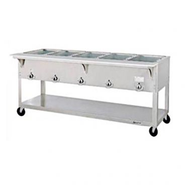 Duke EP305_120/60/1 Aerohot Electric Portable Insulated Hot Food Steamtable Station w/ Five Exposed Food Wells And Carving Board, 2,500 Watts