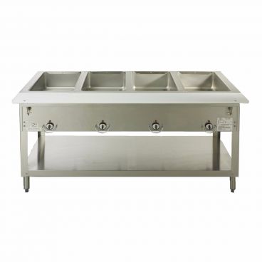 Duke G-4-CBSS-NAT Thurmaduke Natural Gas 60" Stainless Steel Standard Stationary Insulated Steamtable With 4 Stainless Steel Dry Heat Wells, 10,000 BTU