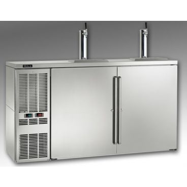 Perlick DZS60_SSLSDC_WW 60" Dual-Zone Back Bar Refrigerated Beer and Wine Storage Cabinet, 2 Stainless Steel Doors with WW Thermostat and Left Condensing Unit
