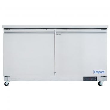 Empura E-KUC60 61.2" Stainless Steel Undercounter Refrigerator With 2 Doors - 13.2 Cu Ft, 115 Volts