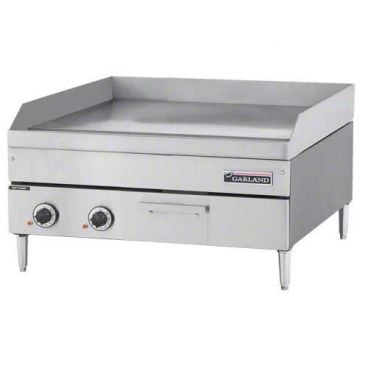 Garland E24-24G E24 Series Heavy-Duty 24" Electric Countertop Griddle w/ Side and Rear Splash Guards - 8 kW, 208/60/3