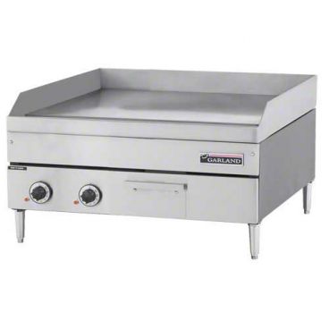 Garland E24-24G E24 Series Heavy-Duty 24" Electric Countertop Griddle w/ Side and Rear Splash Guards - 8 kW, 240/60/1