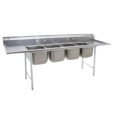 Eagle Group 314-16-4-18 Four Compartment Stainless Steel Commercial Sink with Two Drainboards - 107 3/4"