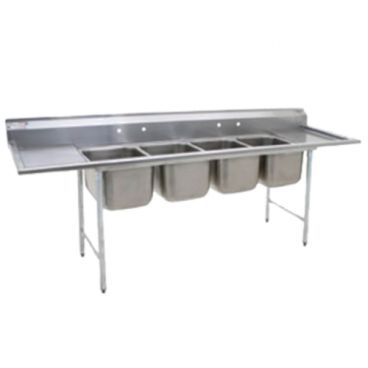 Eagle Group 314-16-4-24 Four Compartment Stainless Steel Commercial Sink with Two Drainboards - 119 3/4"