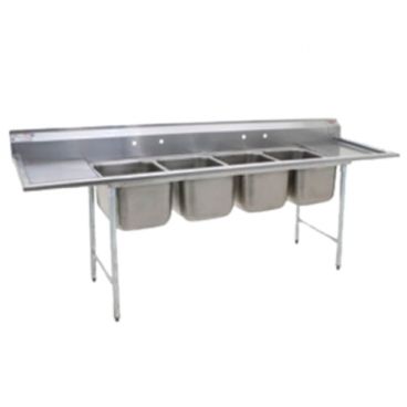 Eagle Group 314-18-4-24 Four Compartment Stainless Steel Commercial Sink with Two Drainboards - 128"