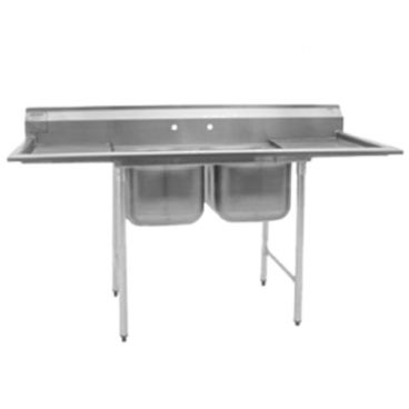 Eagle Group 314-22-2-24 Two Compartment Stainless Steel Commercial Sink with Two Drainboards - 96 1/2"