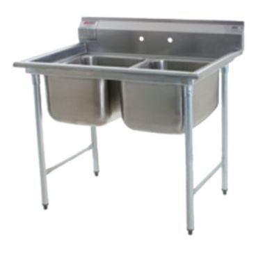 Eagle Group 414-22-2 53 1/2" x 29 3/4" Two Bowl Stainless Steel Commercial Compartment Sink