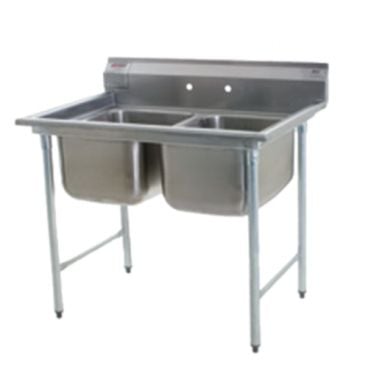 Eagle Group 414-24-2 57 1/2" x 31 3/4" Two Bowl Stainless Steel Commercial Compartment Sink