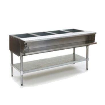 Eagle AWTP4-LP 63-1/2" Four-Well Gas Water Bath Steam Table with Galvanized Legs and Safety Pilot - 30,000 BTU