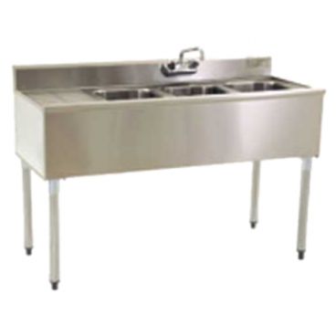 Eagle Group B5L-18 Compartment Underbar Sink with 24" Left Drainboard and Splash Mount Faucet 60"