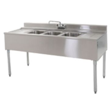 Eagle Group B5L-22 60" Underbar Sink with Three Compartments and 24" Left Drainboard