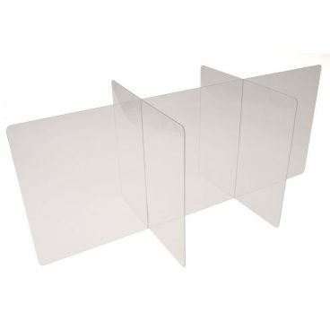 Eagle Group BGTD-2472-6 Divider Shield for Rectangular or Oval Tables, 6-way, 72" W x 30" L x 24" H, 7/32"