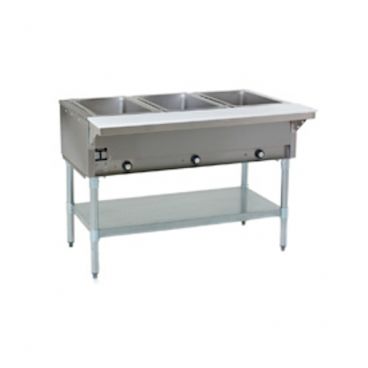 Eagle DHT3-208 48" Three Pan Electric Dry Hot Food Table With Galvanized Base - 208V