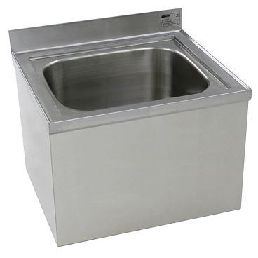Eagle Group F1916-12 24-5/8” Stainless Steel Floor Mounted Mop Sink, 16” x 20” x 12” Bowl With 19-1/2” Overall Height