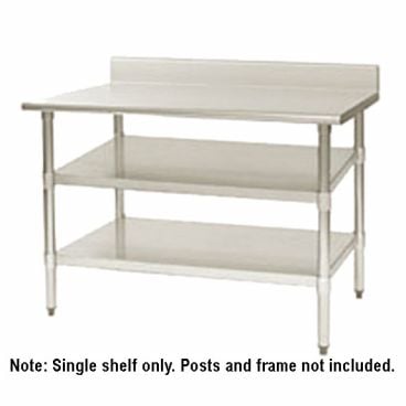 Eagle Group 2448SADJUS-18/4 24" x 48" Adjustable Stainless Steel Worktable Undershelf For Tables With Uni-Lok Hat Channel Frame
