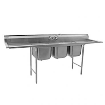 Eagle Group 314-24-3-18 Three Compartment Stainless Steel Commercial Sink with Two Drainboards - 114"
