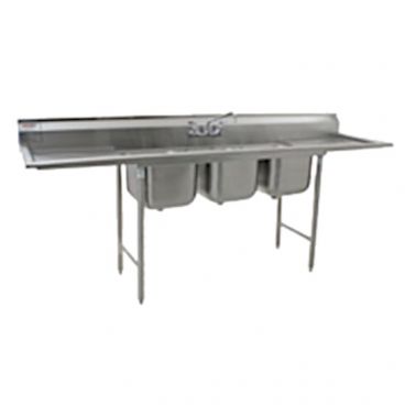 Eagle Group 414-24-3-18 Three 24" Bowl Stainless Steel Commercial Compartment Sink w/ Two 18" Drainboards