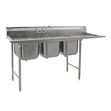 Eagle Group 414-24-3-18R Three 24" Bowl Stainless Steel Commercial Compartment Sink w/ 18" Right Sided Drainboard