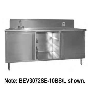 Eagle Group BEV3084SEM-10BS/R Stainless Steel Beverage Table w/ Right Sink