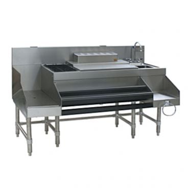 Eagle Group CCS-72 Spec-Bar 72" Wide Combination Ice Bin/Cocktail Station w/ Liquor Display and Recessed Workboard