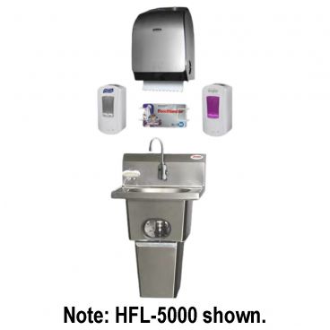 Eagle Group HFL-5000-LRS Touch-Free Hand Washing System with Waste Bin and End Splashes
