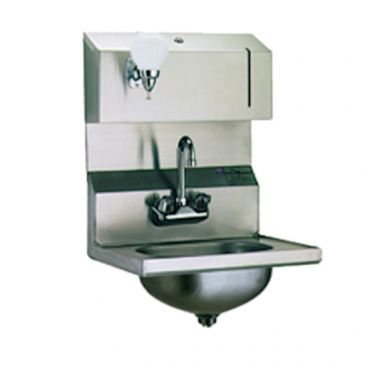 Eagle Group HSA-10-FDP 19-1/4" Wall-Mount Hand Sink with Towel / Soap Dispensers and Basket Drain