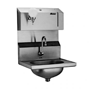 Eagle Group HSA-10-FDPE-B Electronic Hand Sink with Gooseneck Faucet, Soap / Towel Dispensers, and Basket Drain