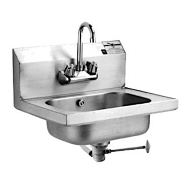 Eagle Group HSA-10-FO Hand Sink with Gooseneck Faucet and Polymer Lever Drain with Overflow