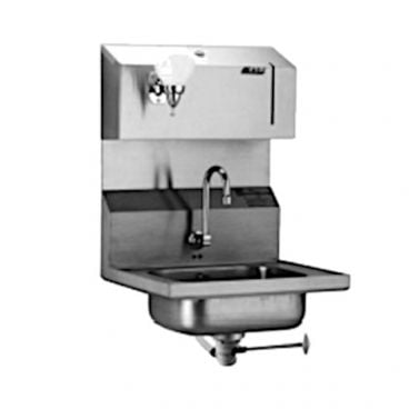 Eagle Group HSA-10-FODPE Electronic Hand Sink with Gooseneck Faucet, Soap / Towel Dispensers, Polymer Lever Drain, and Overflow