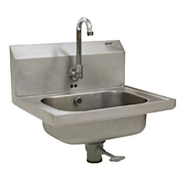 Eagle Group HSA-10-FOE Electronic Hand Sink with Gooseneck Faucet, Polymer Lever Drain, Overflow, and Basket Drain