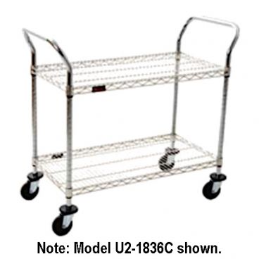 Eagle Group U2-2448C Chrome 24" x 48" Heavy Duty Two Shelf Utility Cart