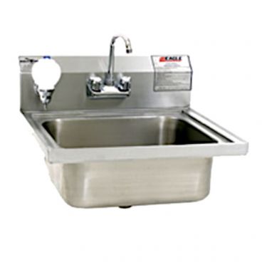 Eagle Group W1916-FA Wall Mount Hand Sink with Gooseneck Faucet, Soap Dispenser, and Basket Drain