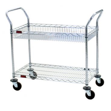 Eagle Group WBC1836C-1B1W Chrome 18" x 36" Two Shelf Utility Cart