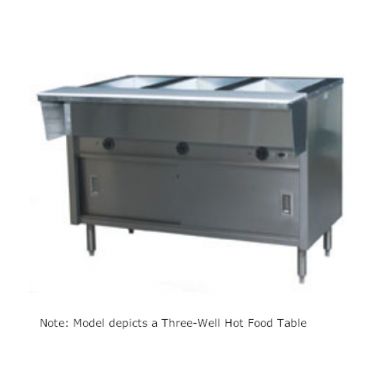 Eagle HT4CB-120 63-1/2” Spec-Master Four-Well Electric Hot Food Table with Enclosed Base and Sliding Doors - 120V