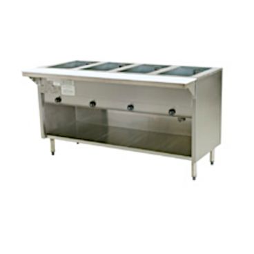 Eagle HT4OB-LP 63-1/2” Spec-Master Four-Well Liquid Propane Hot Food Table with Open Front - 14,000 BTU