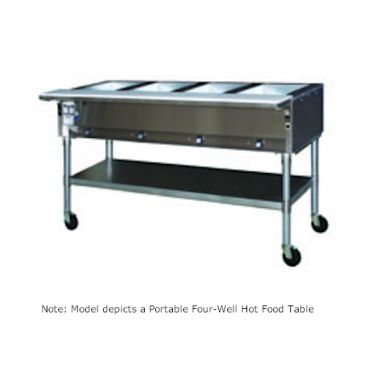 Eagle PDHT3-240 50-1/2” Portable Three-Pan Electric Dry Hot Food Table With Open Galvanized Base - 240V