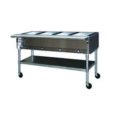 Eagle PDHT4-240 66” Portable Four-Pan Electric Dry Hot Food Table With Open Galvanized Base - 240V
